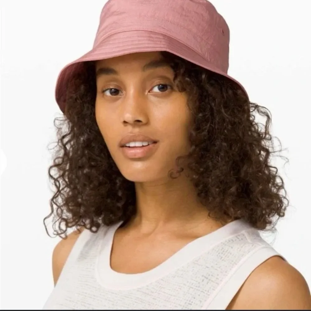 Lululemon Both Ways Reversible Bucket Hat Brier Pink Rose Leopard Size M/L